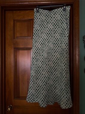Abercrombi & Fitch Printed Geometric Maxi Skirt - Teal & Ivory